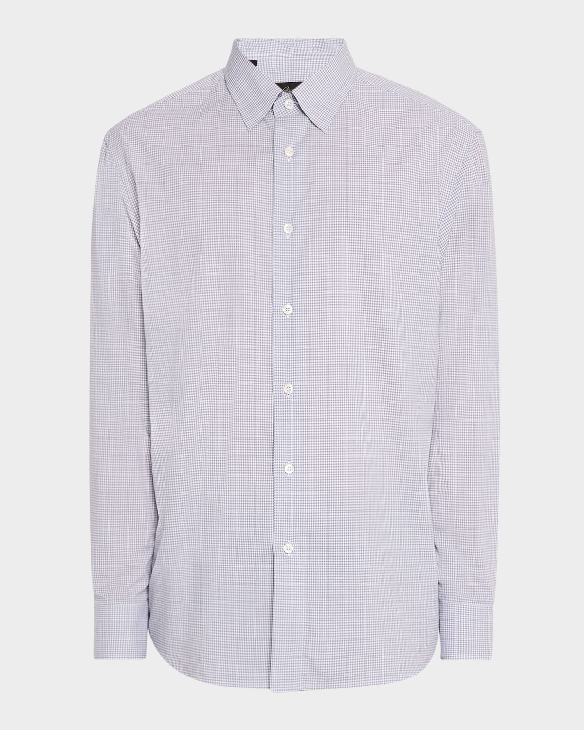 Brioni Men 's Cotton Micro-Check Sport Shirt