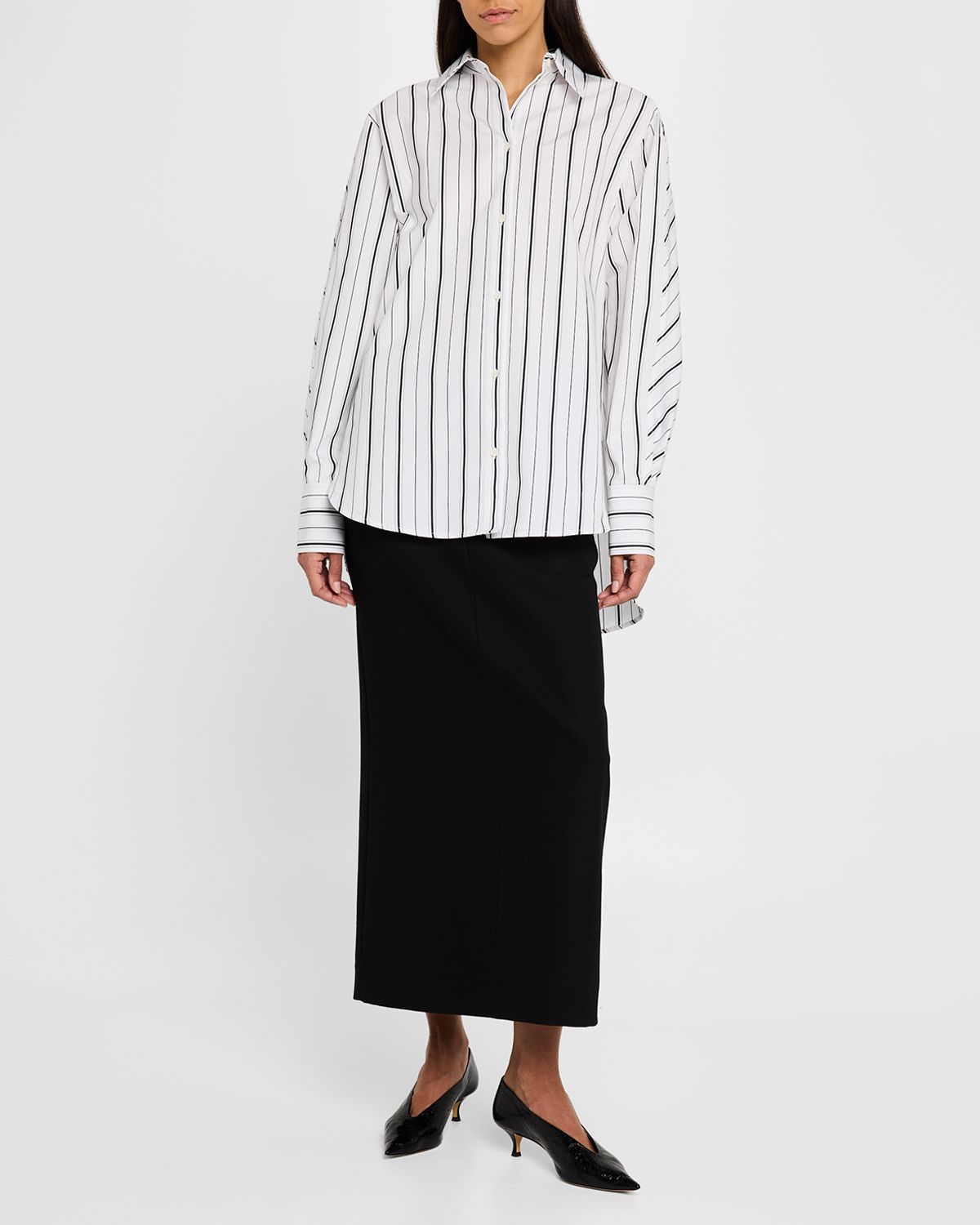 Toteme Low-Waist Tailored Straight Midi Skirt