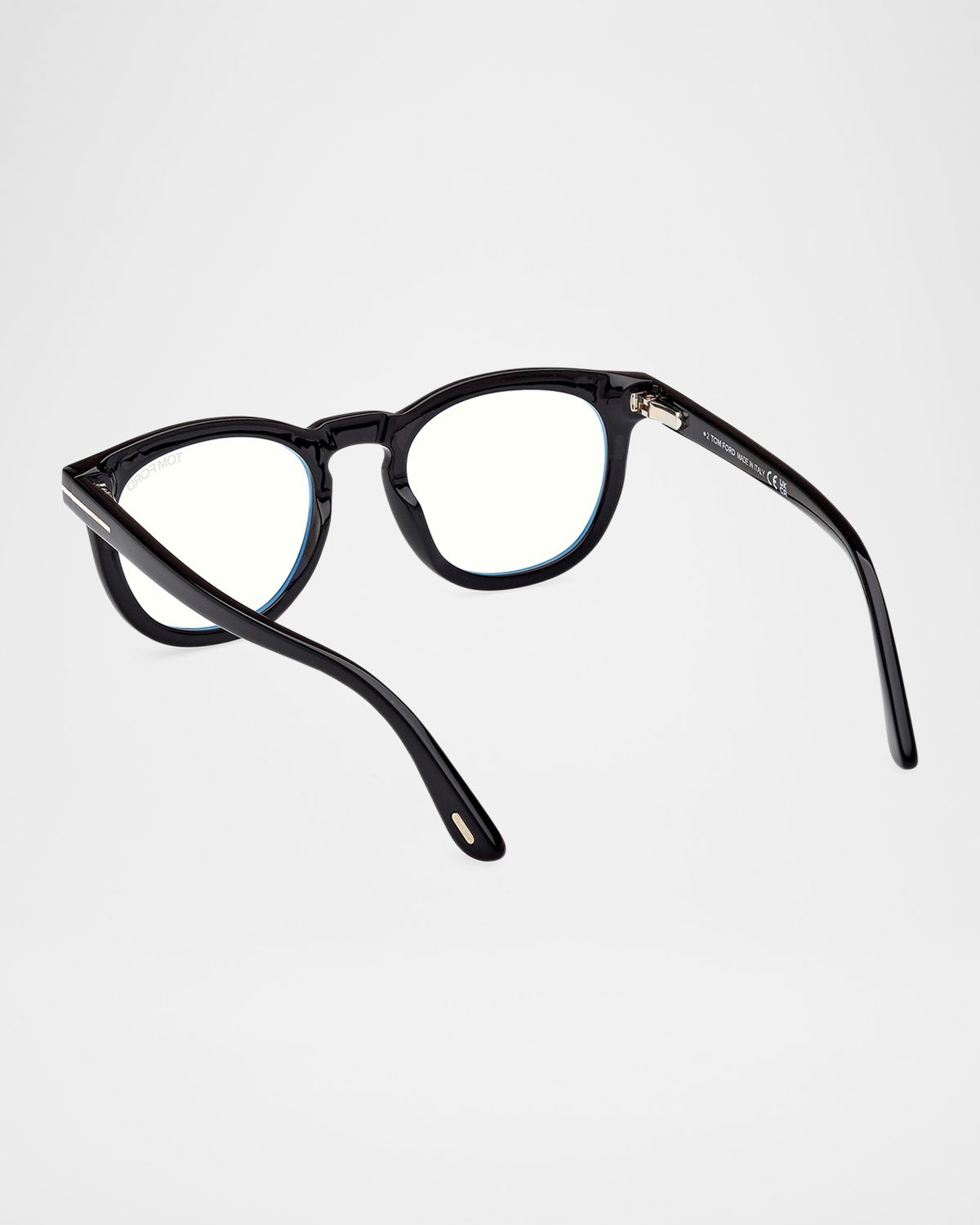 TOM FORD Men 's FT5993-BM Round Blue-Block Optical Frames with Magnetic Sunglasses Clip