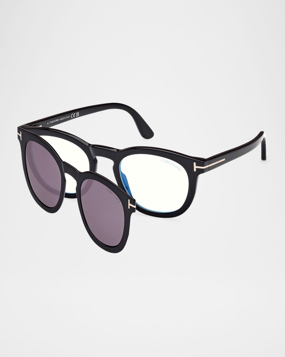 TOM FORD Men 's FT5993-BM Round Blue-Block Optical Frames with Magnetic Sunglasses Clip | Thumbnail 3 TOM FORD Men 's FT5993-BM Round Blue-Block Optical Frames with Magnetic Sunglasses Clip | Thumbnail 3