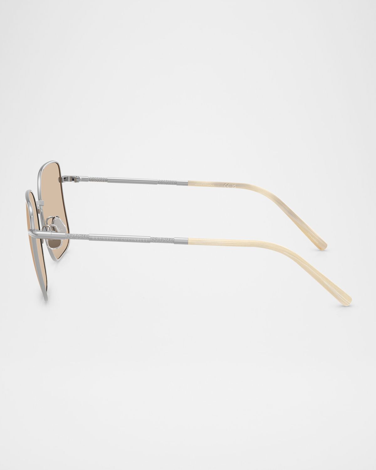 Brunello Cucinelli BC1005T Rectangular Titanium Sunglasses