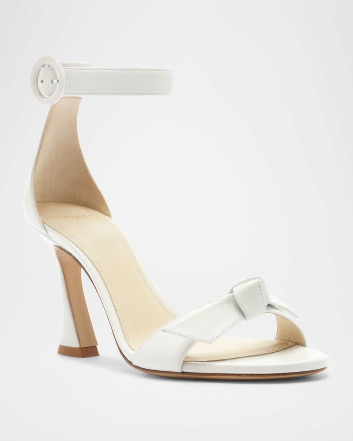 Alexandre Birman Clarita Leather Bow Ankle-Strap Sandals