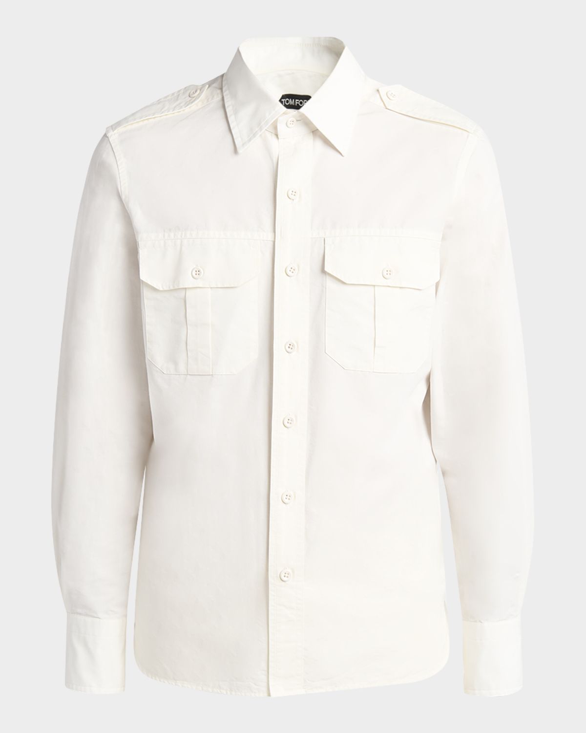 TOM FORD Men 's Cotton-Silk Poplin Western Shirt