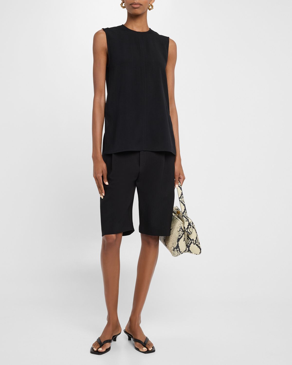 Toteme Sleeveless Woven Stripe Top