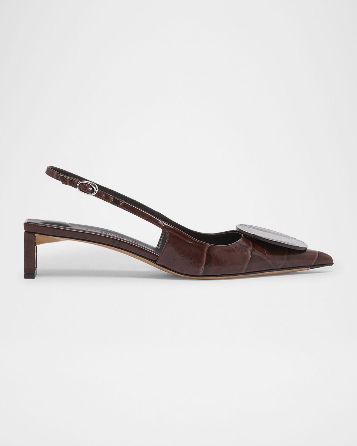 Jacquemus Croc-Embossed Leather Slingback Pumps | Thumbnail 6