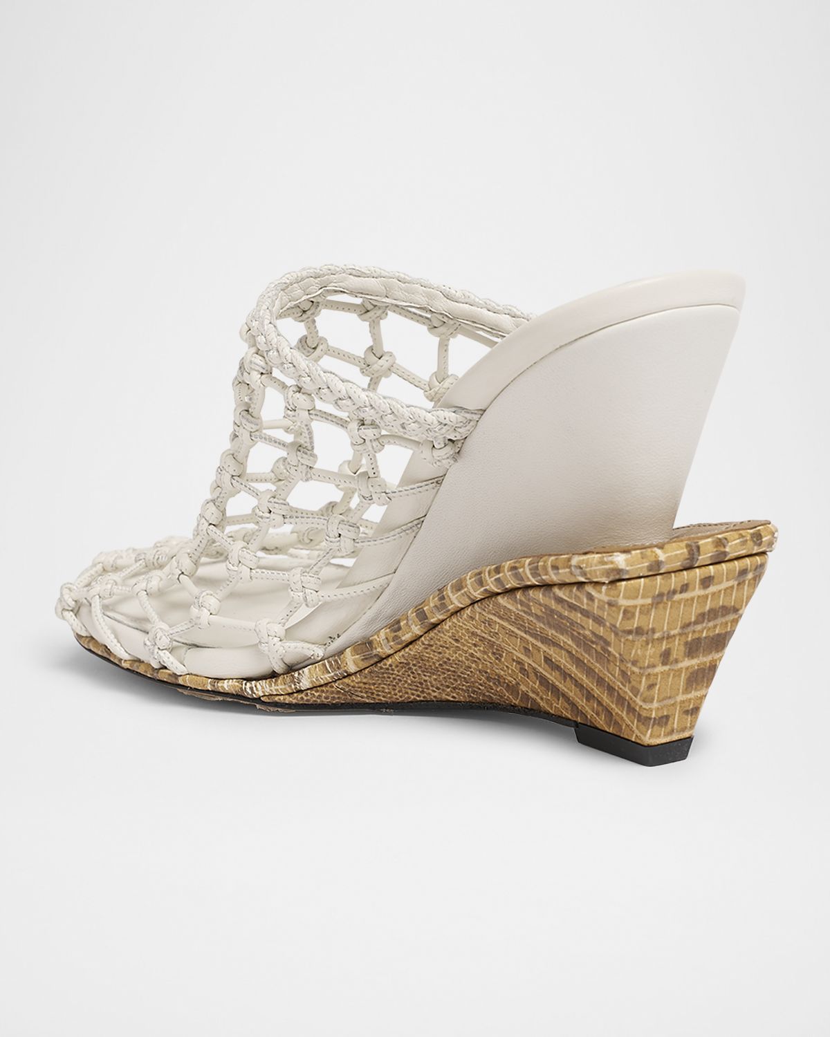 Jacquemus Les Doubles Snake-Print Tresses Wedge Mules