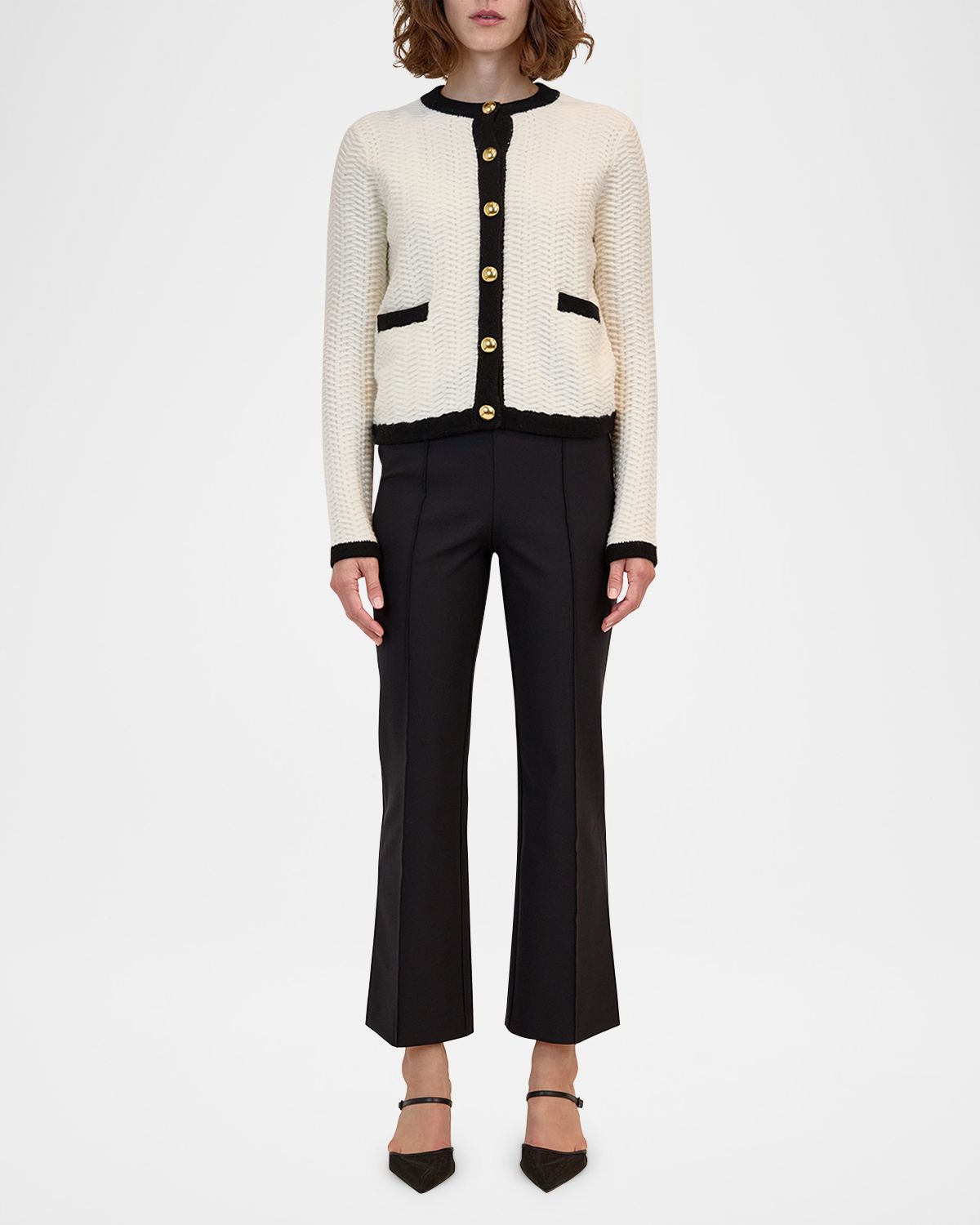 SIMKHAI Michelle Pintuck Cropped Pants