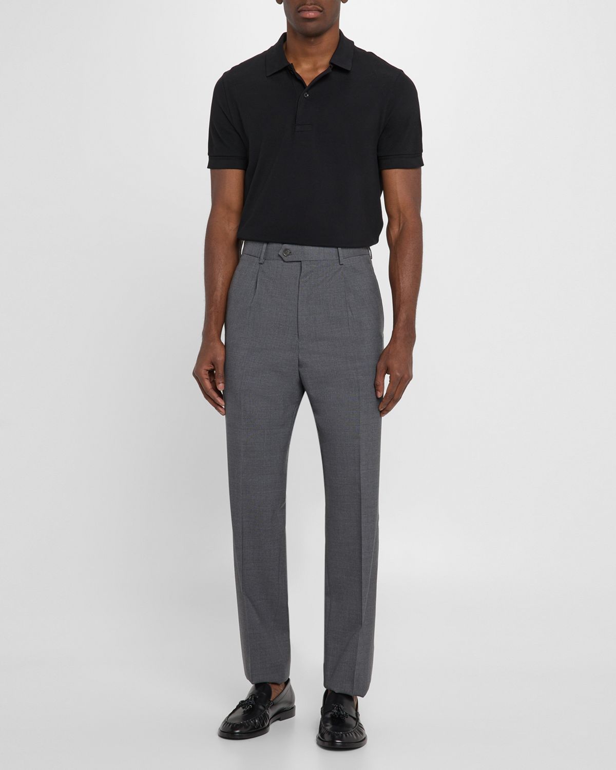 dunhill Men 's Wool Single-Pleated Trousers