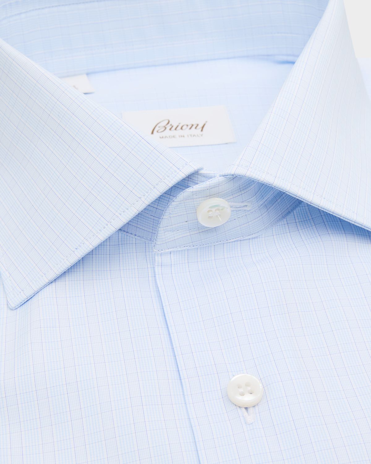 Brioni Men 's Cotton Plaid Dress Shirt