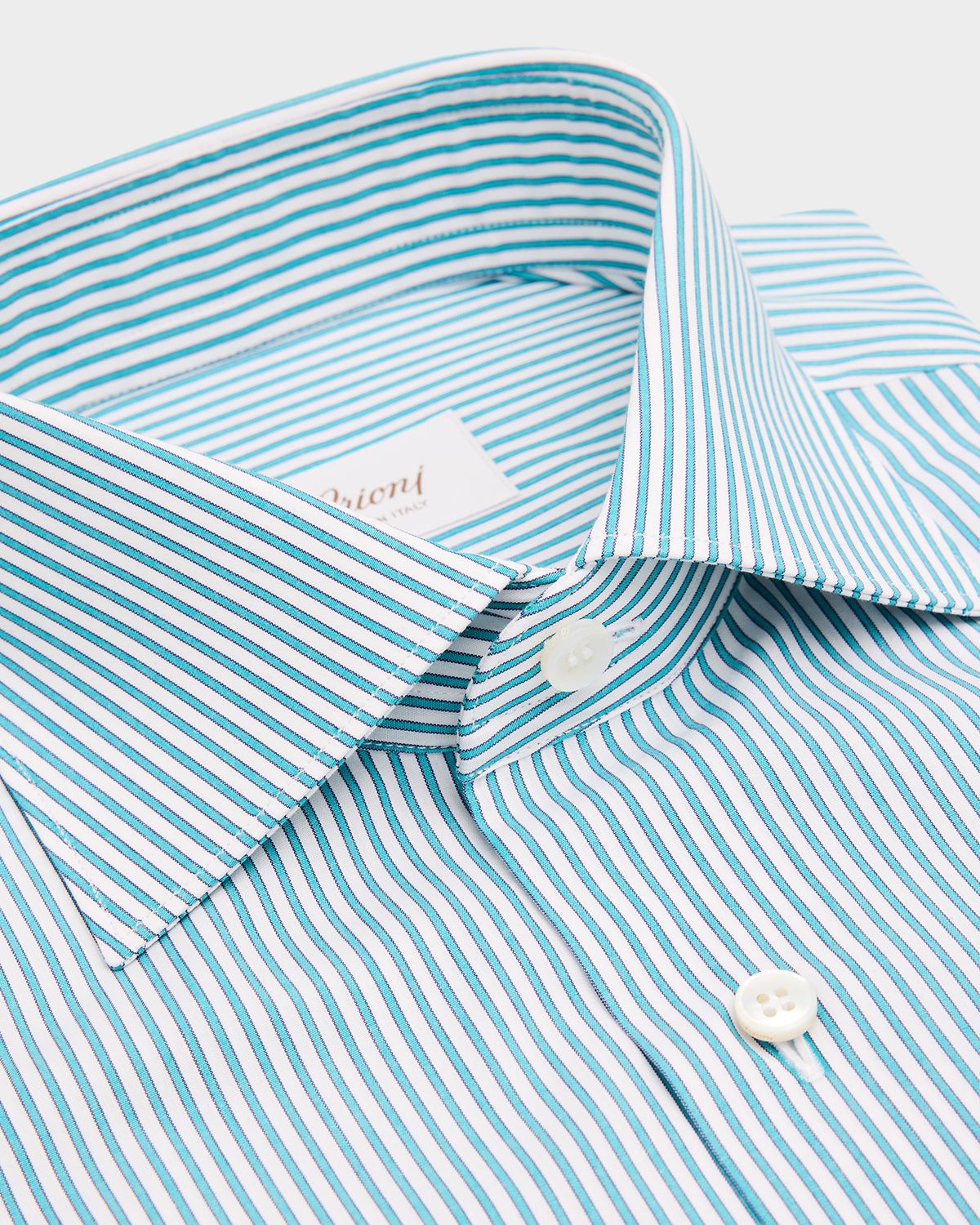 Brioni Men 's Cotton Thin Stripe Dress Shirt