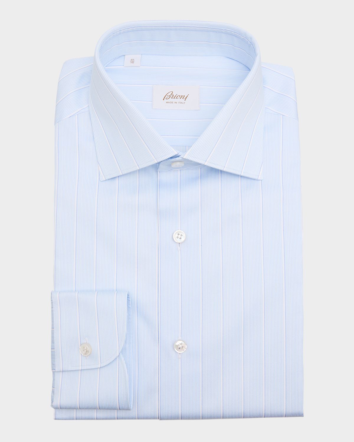 Brioni Men 's Cotton Wide Stripe Dress Shirt