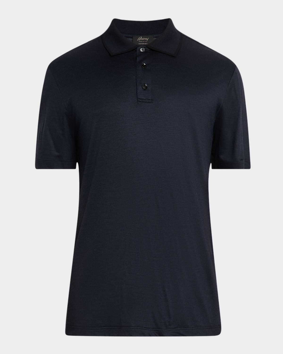 Brioni Men 's Stairweave s180 Wool Polo Shirt