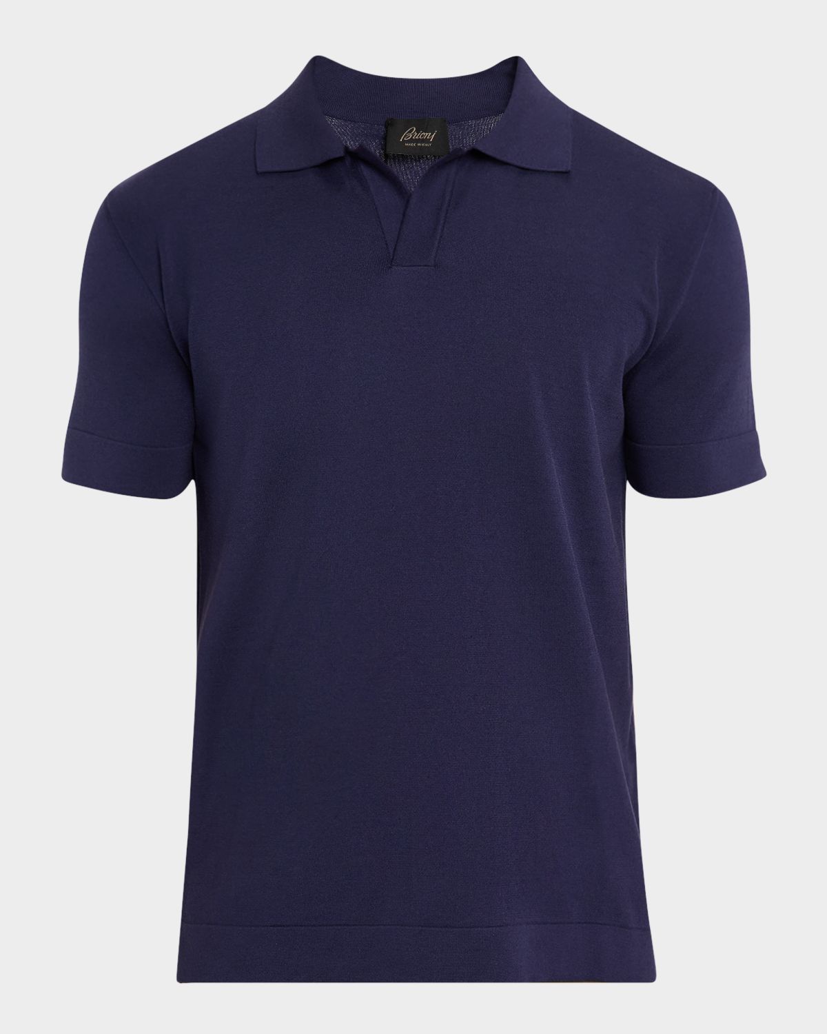 Brioni Men 's Cotton-Silk Johnny Collar Polo Sweater