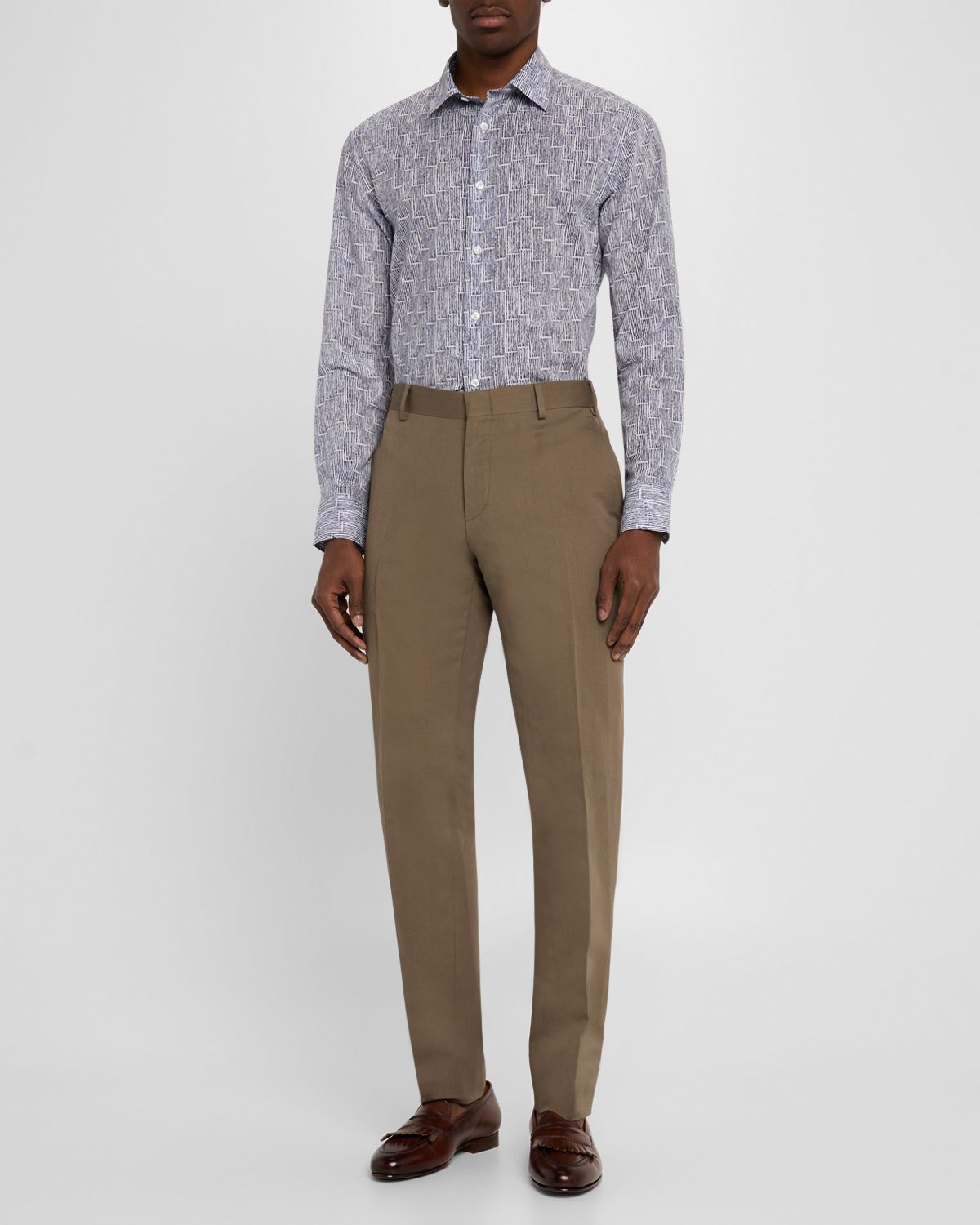 Brioni Men 's Cotton Bamboo-Print Sport Shirt