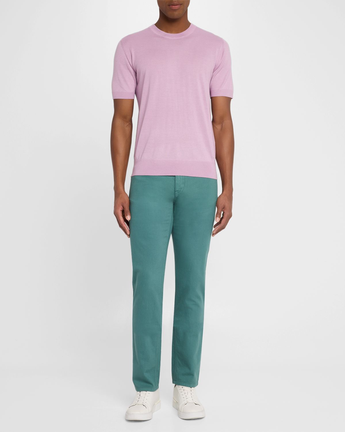 Brioni Men 's Short-Sleeve Knit Sweater