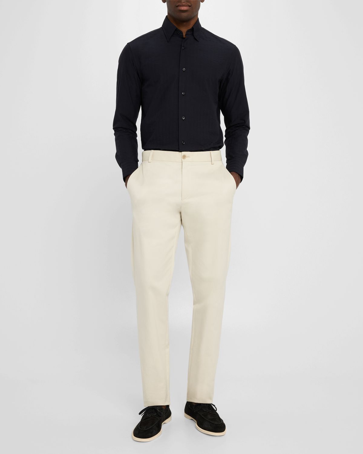 Brioni Men 's Cotton Tonal Stripe Sport Shirt