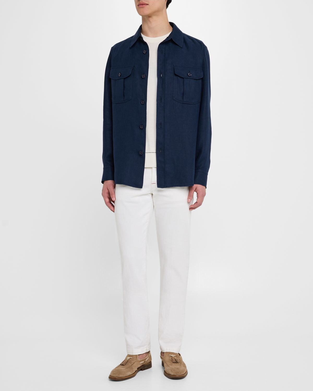 Brioni Men 's Canvas Overshirt