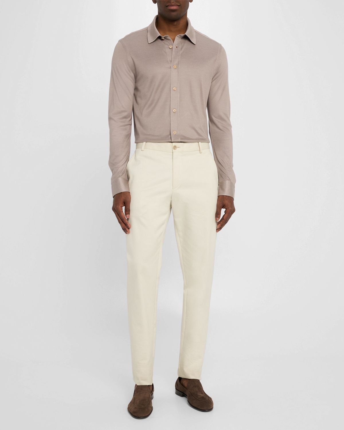 Brioni Men 's Silk Pique Sport Shirt