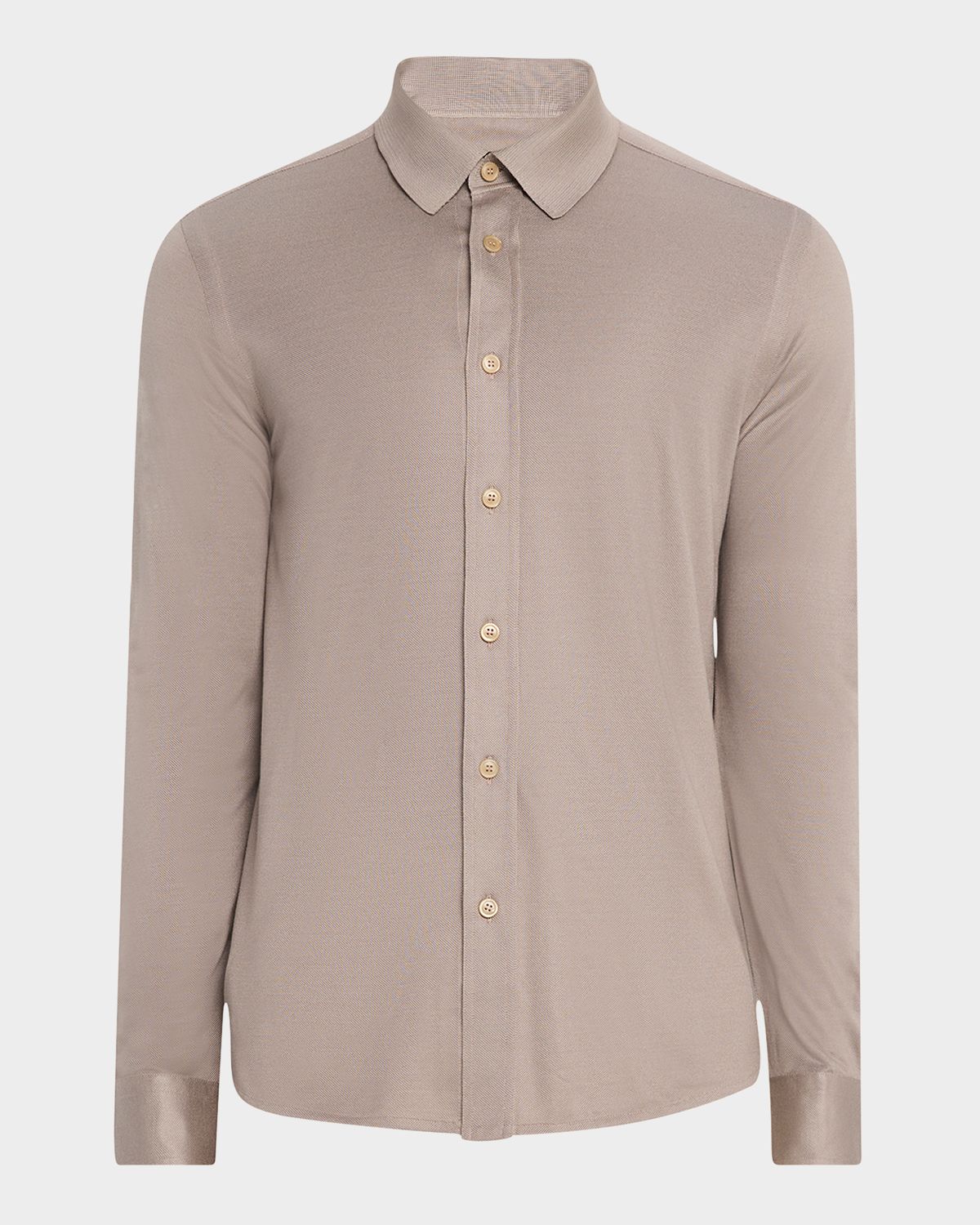 Brioni Men 's Silk Pique Sport Shirt | Thumbnail 6 Brioni Men 's Silk Pique Sport Shirt | Thumbnail 6
