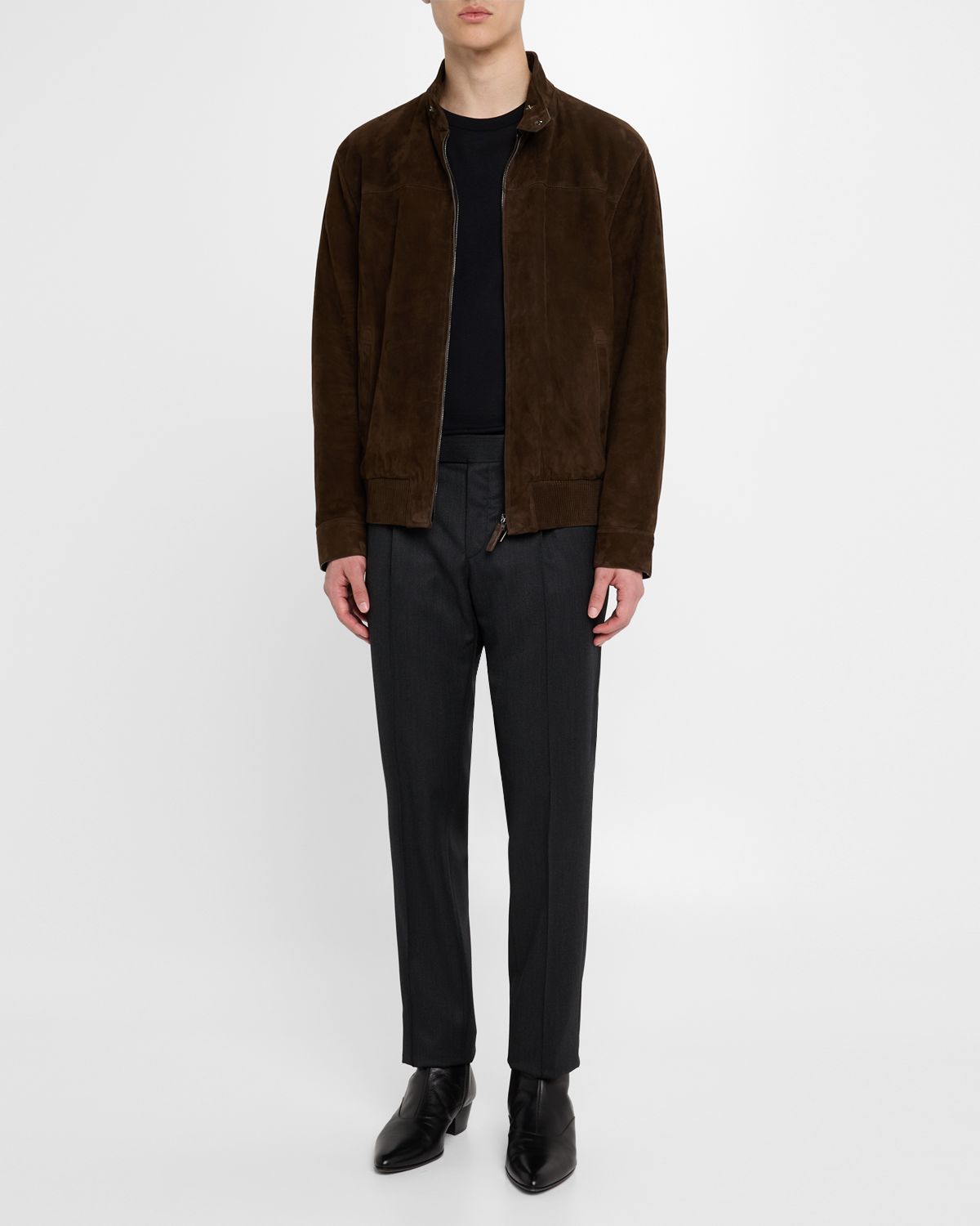 Brioni Men 's Suede Full-Zip Blouson