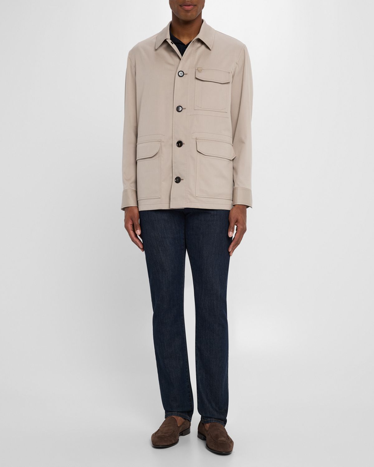 Brioni Men 's Cotton and Wool Work Jacket