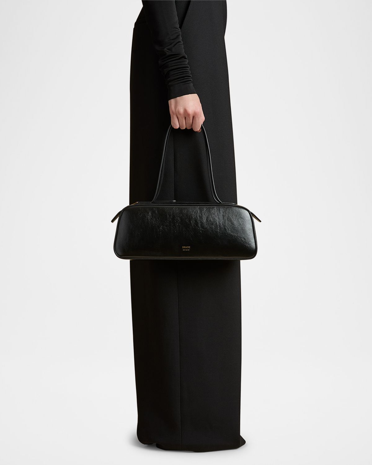 Khaite Simona Crackle Patent Leather Shoulder Bag