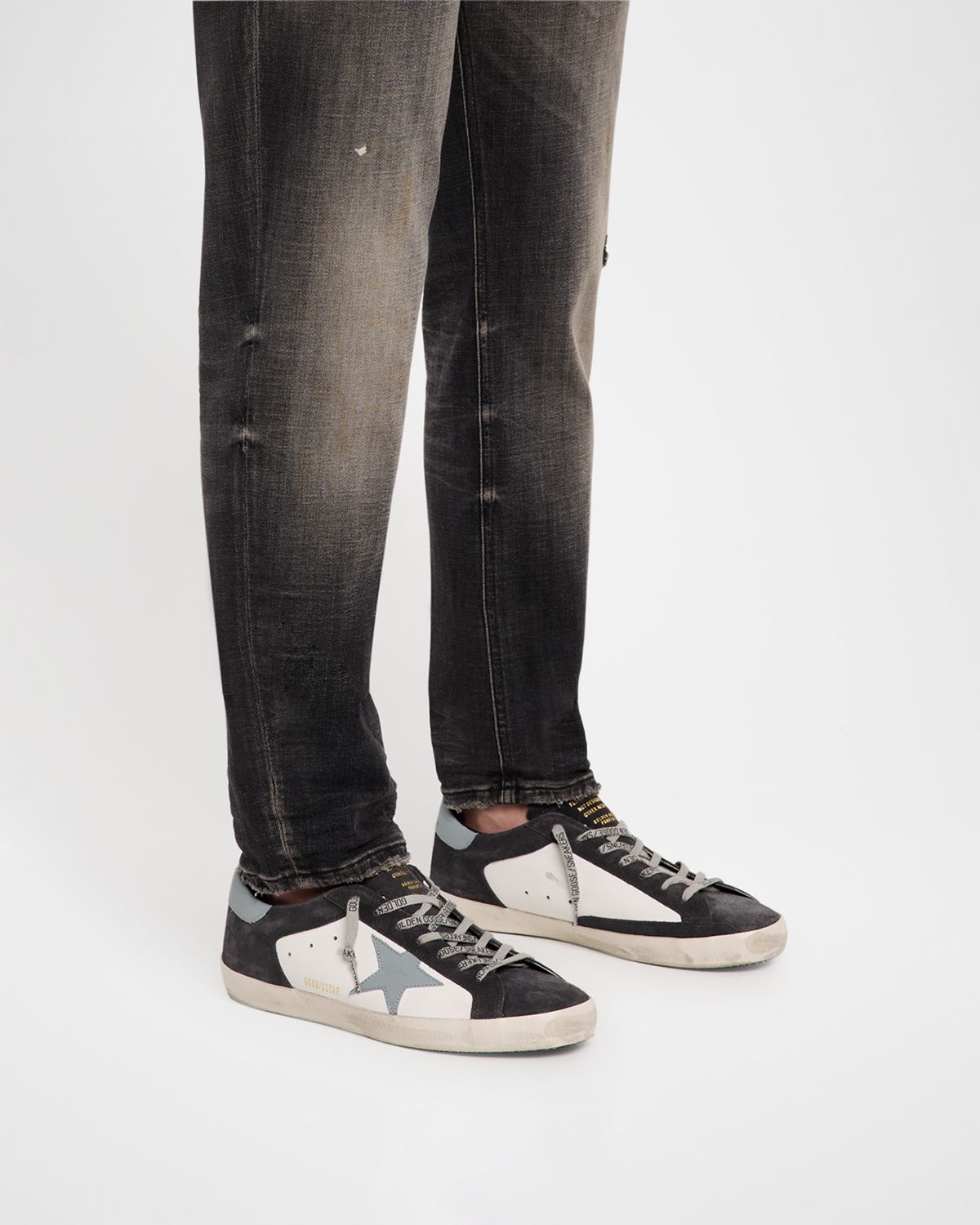 Golden Goose Men 's Super-Star Leather and Suede Low-Top Sneakers