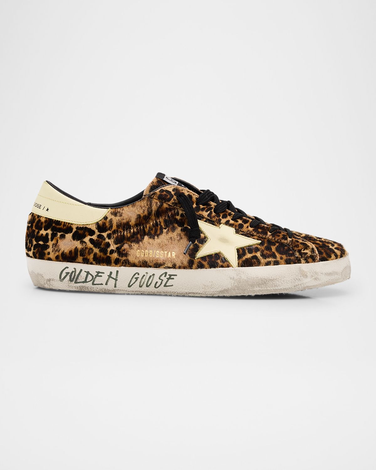 Golden Goose Men 's Super-Star Leopard-Print Low-Top Sneakers