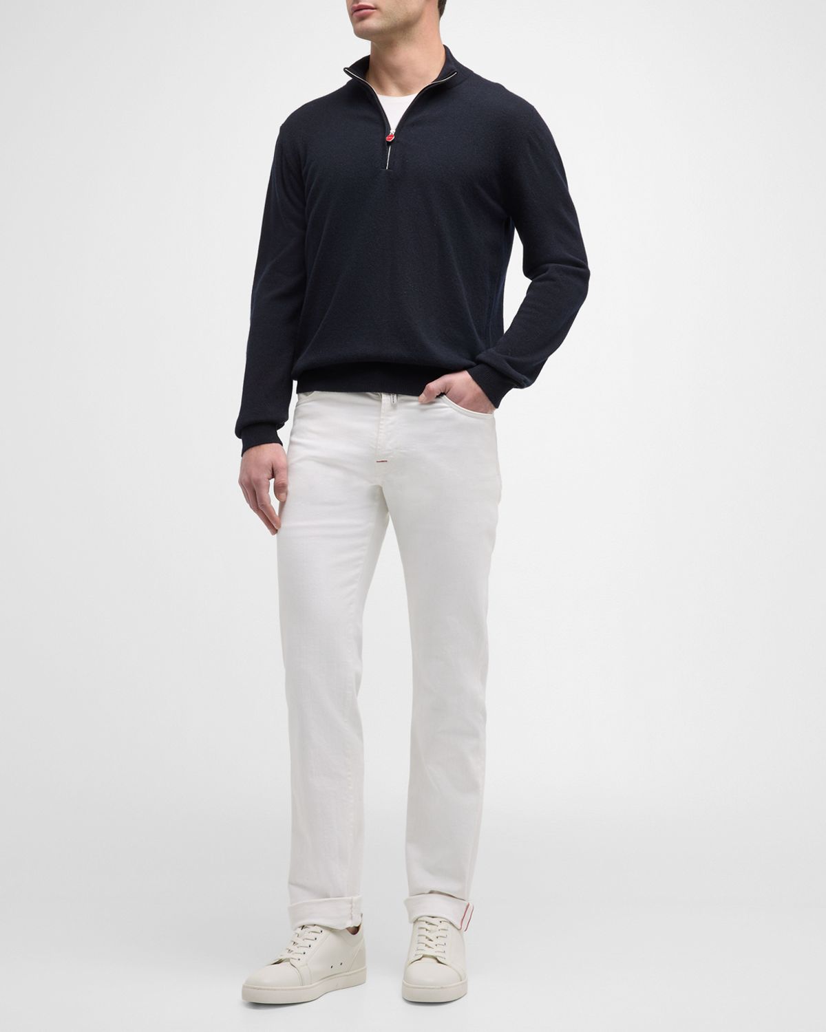 Kiton Men 's Cashmere Quarter-Zip Sweater