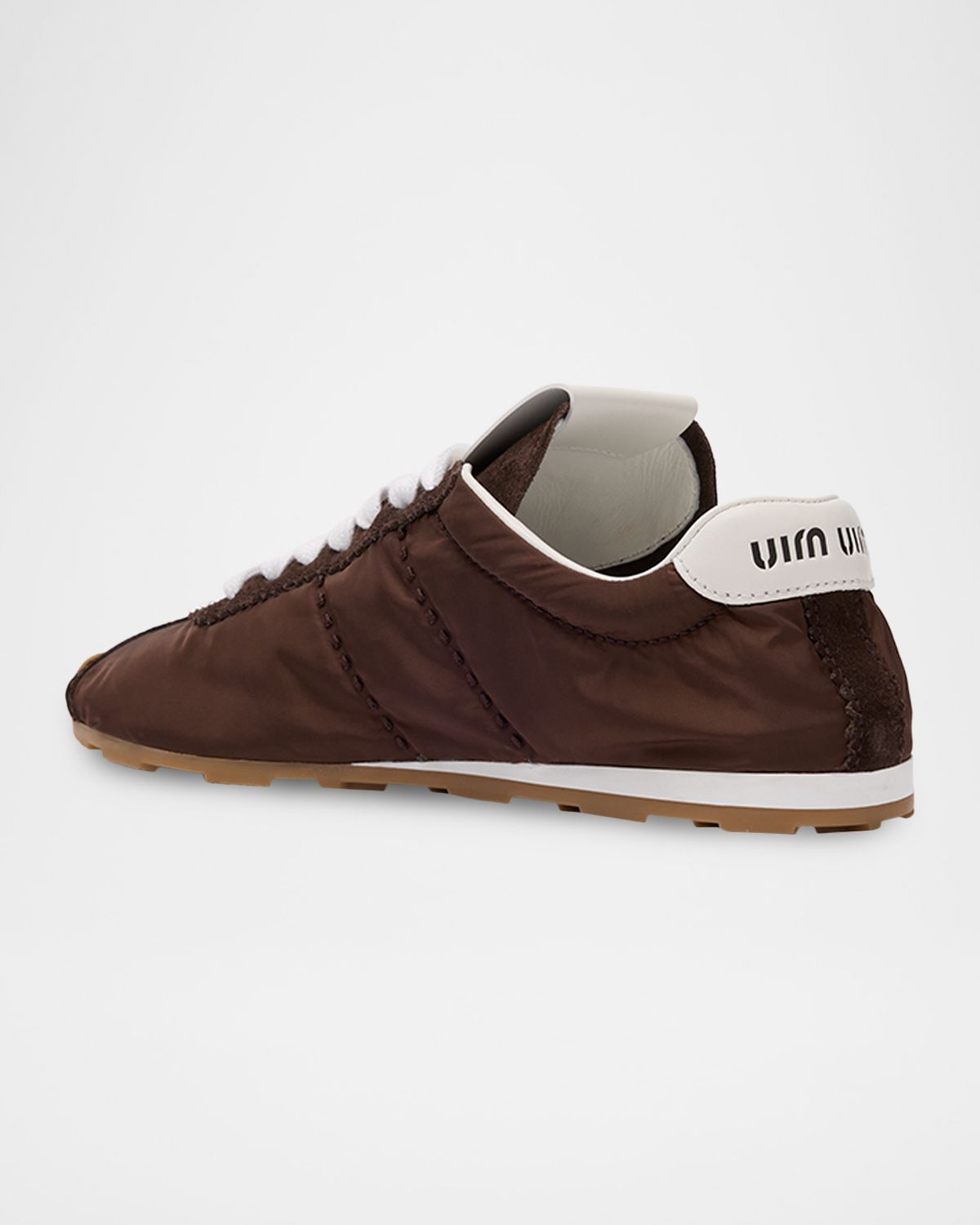 Miu Miu Low-Top Nylon & Suede Sneakers