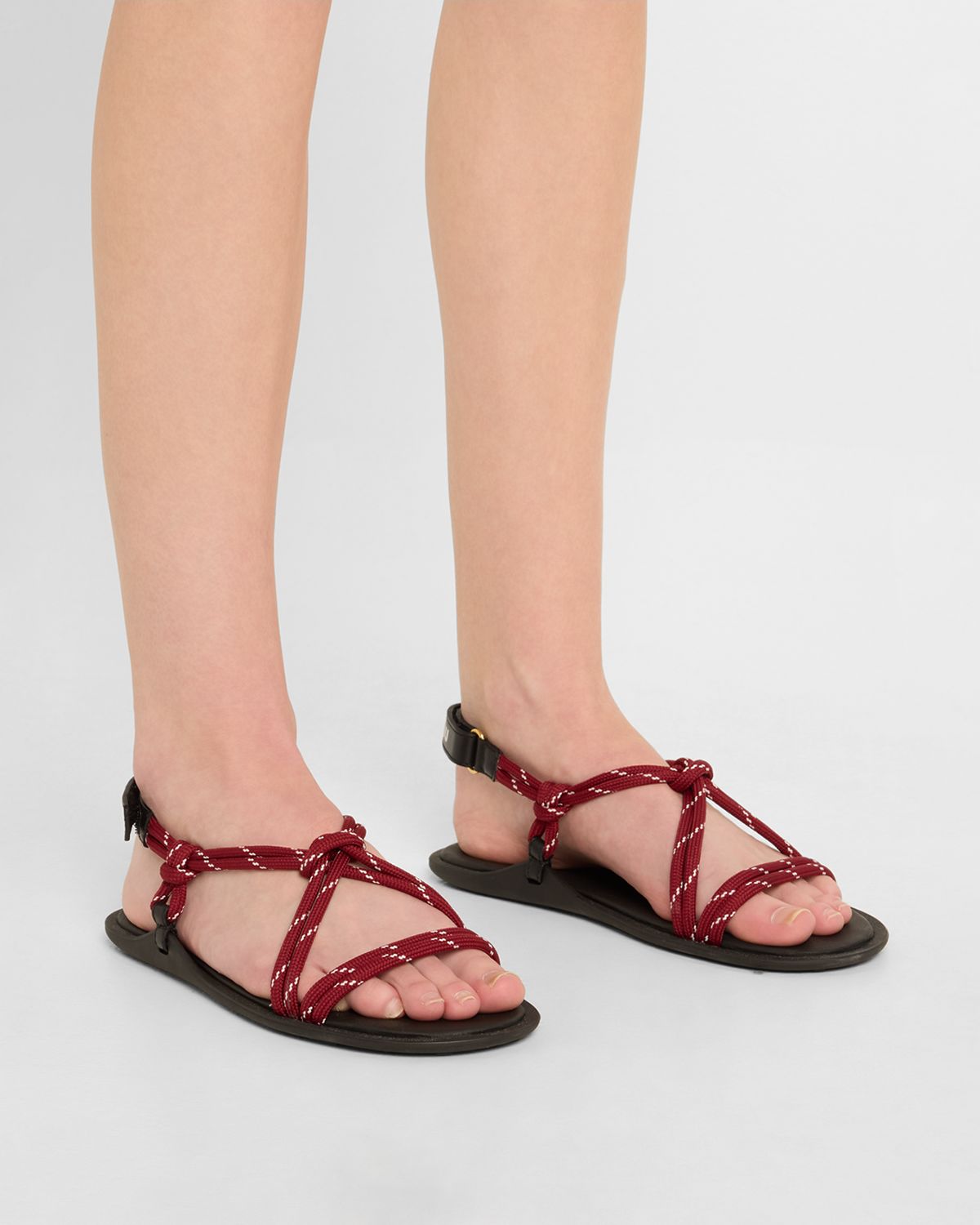 Miu Miu Nastro Cross Rope Grip-Strap Sandals