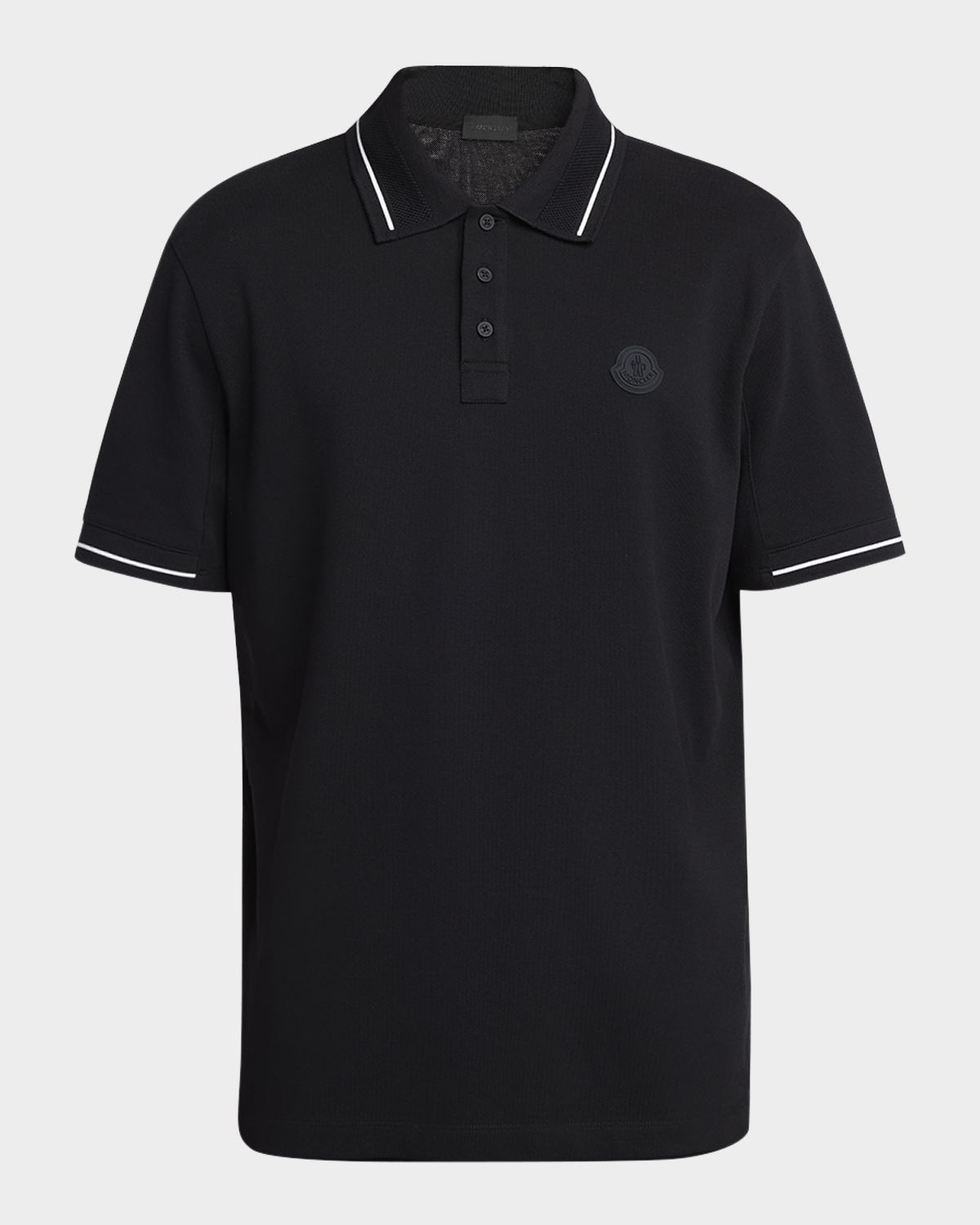 Moncler Men 's Cotton Tipped Polo Shirt