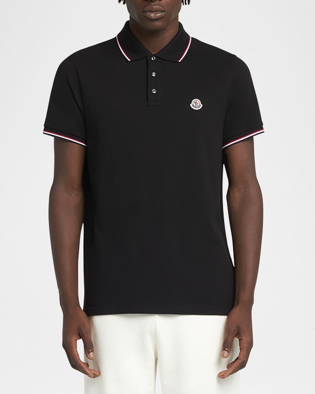 Moncler Men 's Striped-Trim Polo Shirt