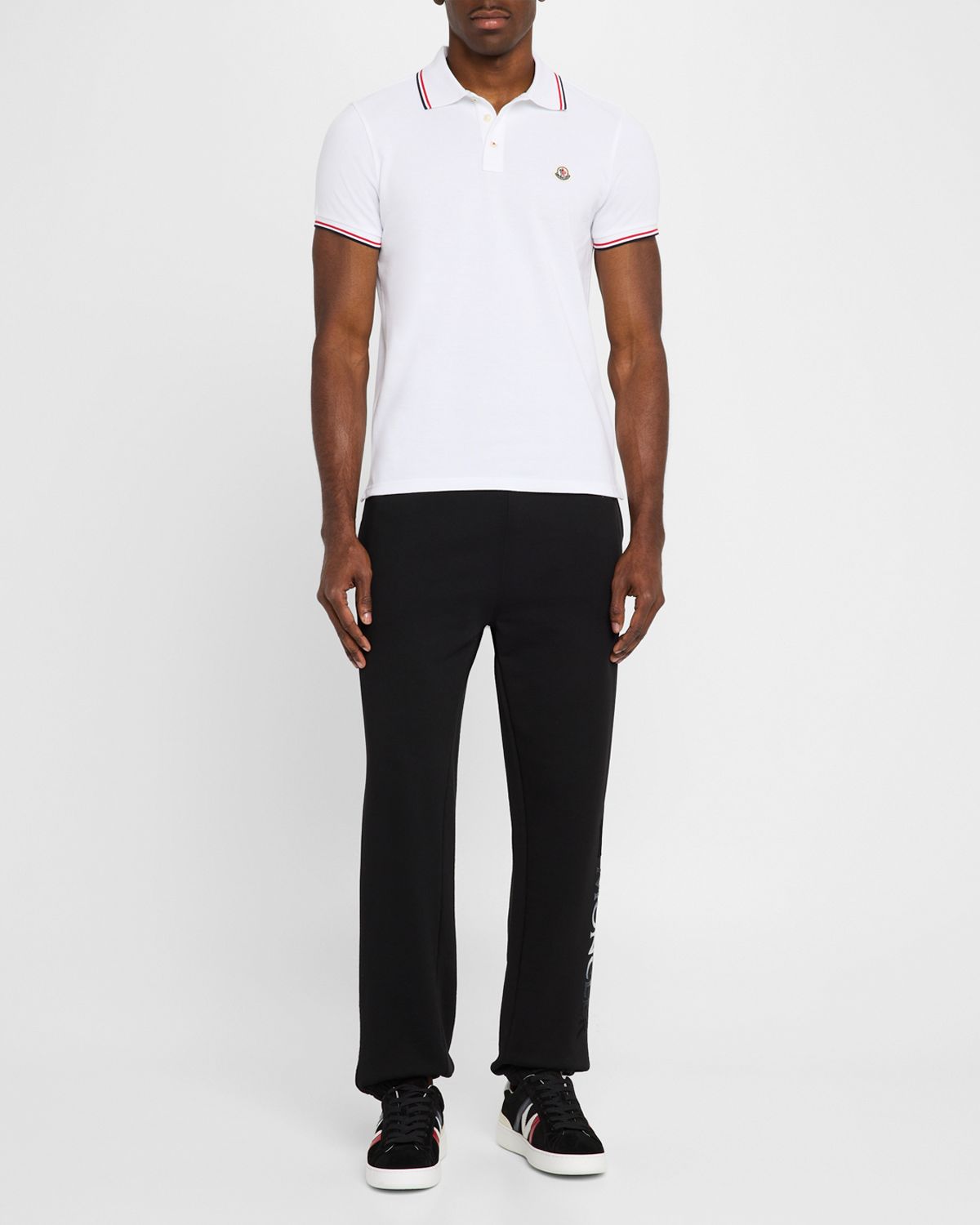 Moncler Men 's Striped-Trim Polo Shirt