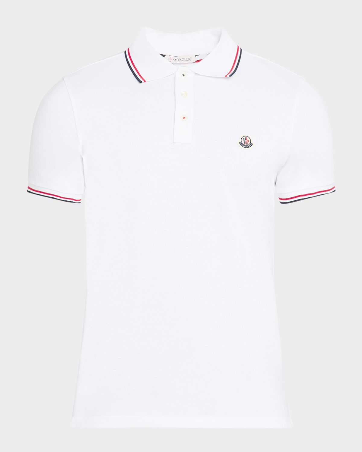 Moncler Men 's Striped-Trim Polo Shirt