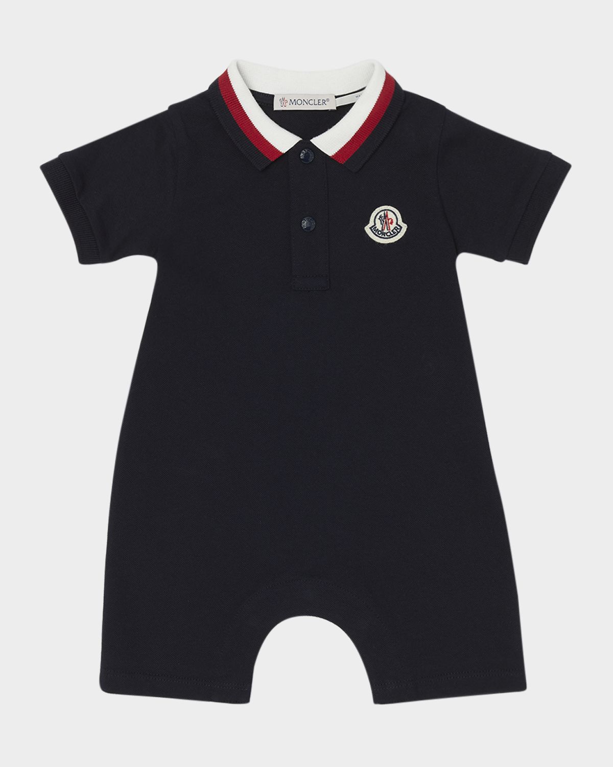 Moncler Boy 's Pique Polo Playsuit, Size Newborn-24M | Thumbnail 4 Moncler Boy 's Pique Polo Playsuit, Size Newborn-24M | Thumbnail 4
