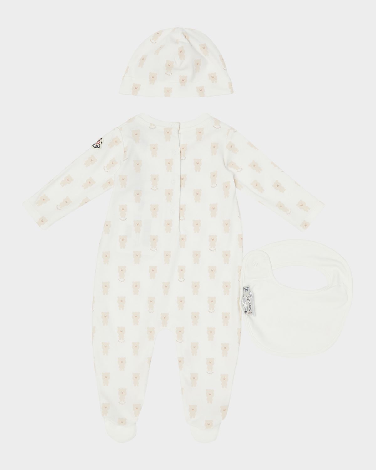 Moncler Girl 's Footie, Hat, and Bib Gift Set, Size 0M-6M