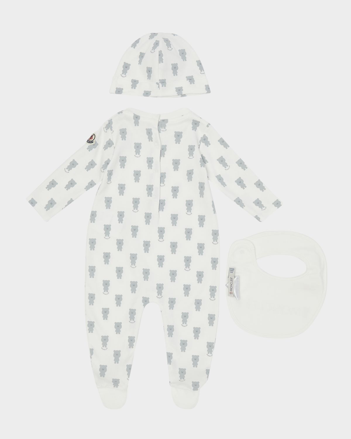 Moncler Boy 's Footie, Hat, and Bib Gift Set, Size 0M-6M