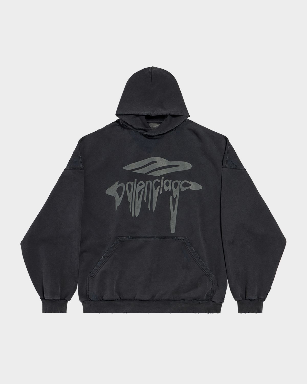 Balenciaga Men 's Liquid-Effect Logo Hoodie