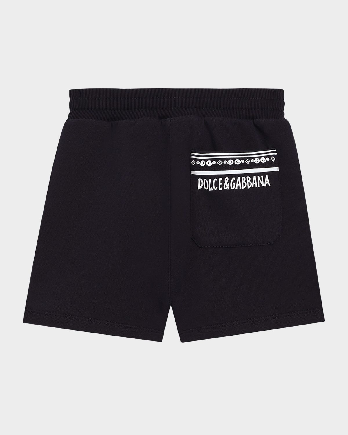 Dolce & Gabbana Boy 's Jersey Jogger Shorts W/ Rubber DG Logo