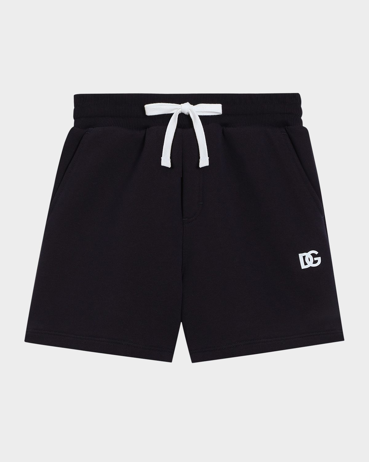 Dolce & Gabbana Boy 's Jersey Jogger Shorts W/ Rubber DG Logo