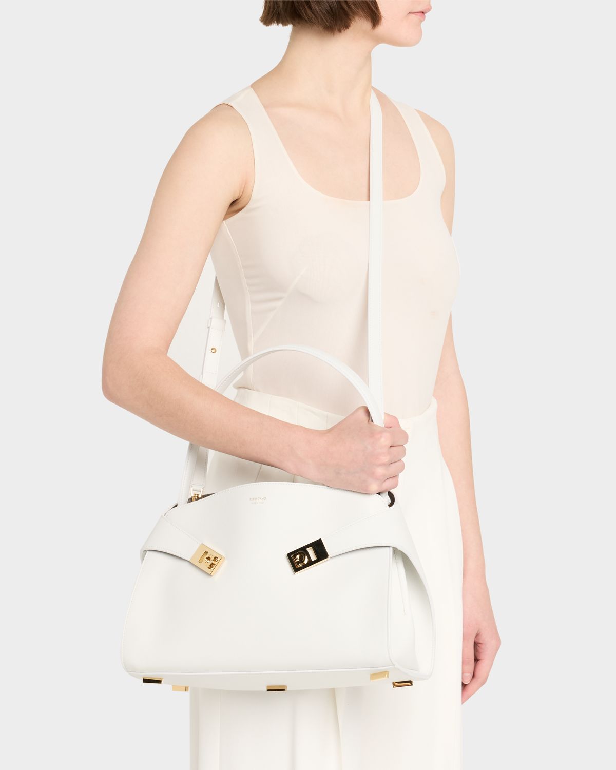 Ferragamo Small Hug Leather Shoulder Bag