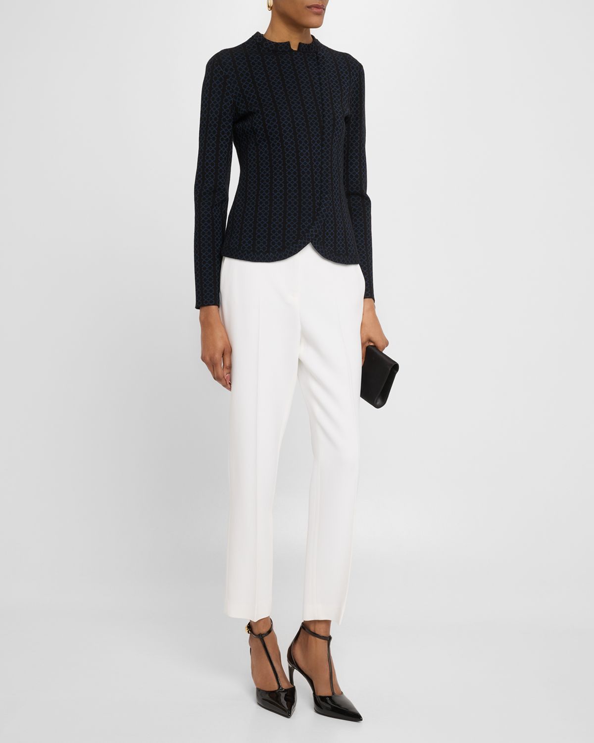 Emporio Armani Asymmetric Knit Jersey Jacket