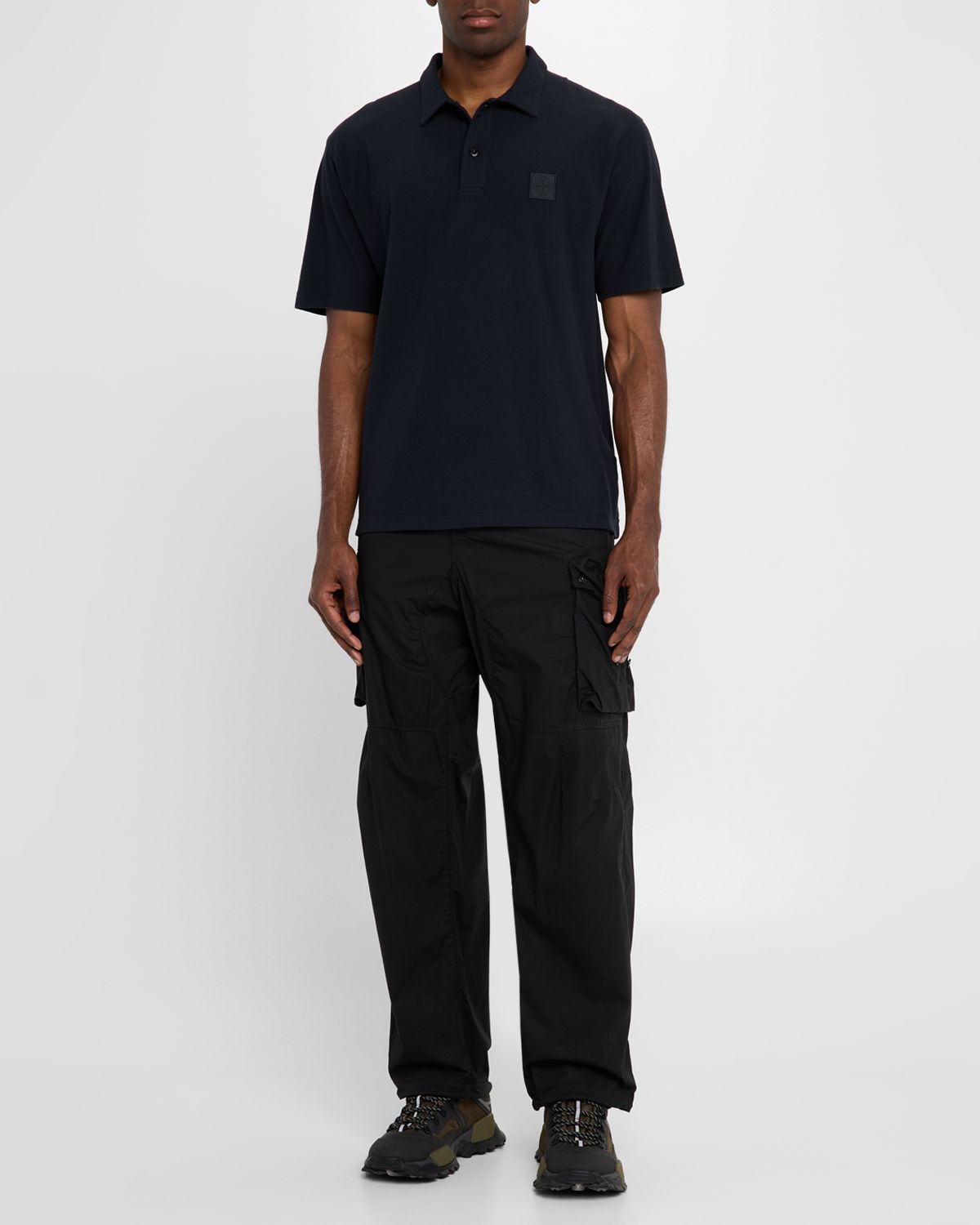 Stone Island Men 's Ghost Crepe Cotton Polo Shirt