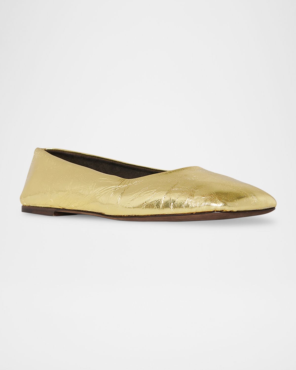 THE ROW Metallic Leather Ballerina Flats