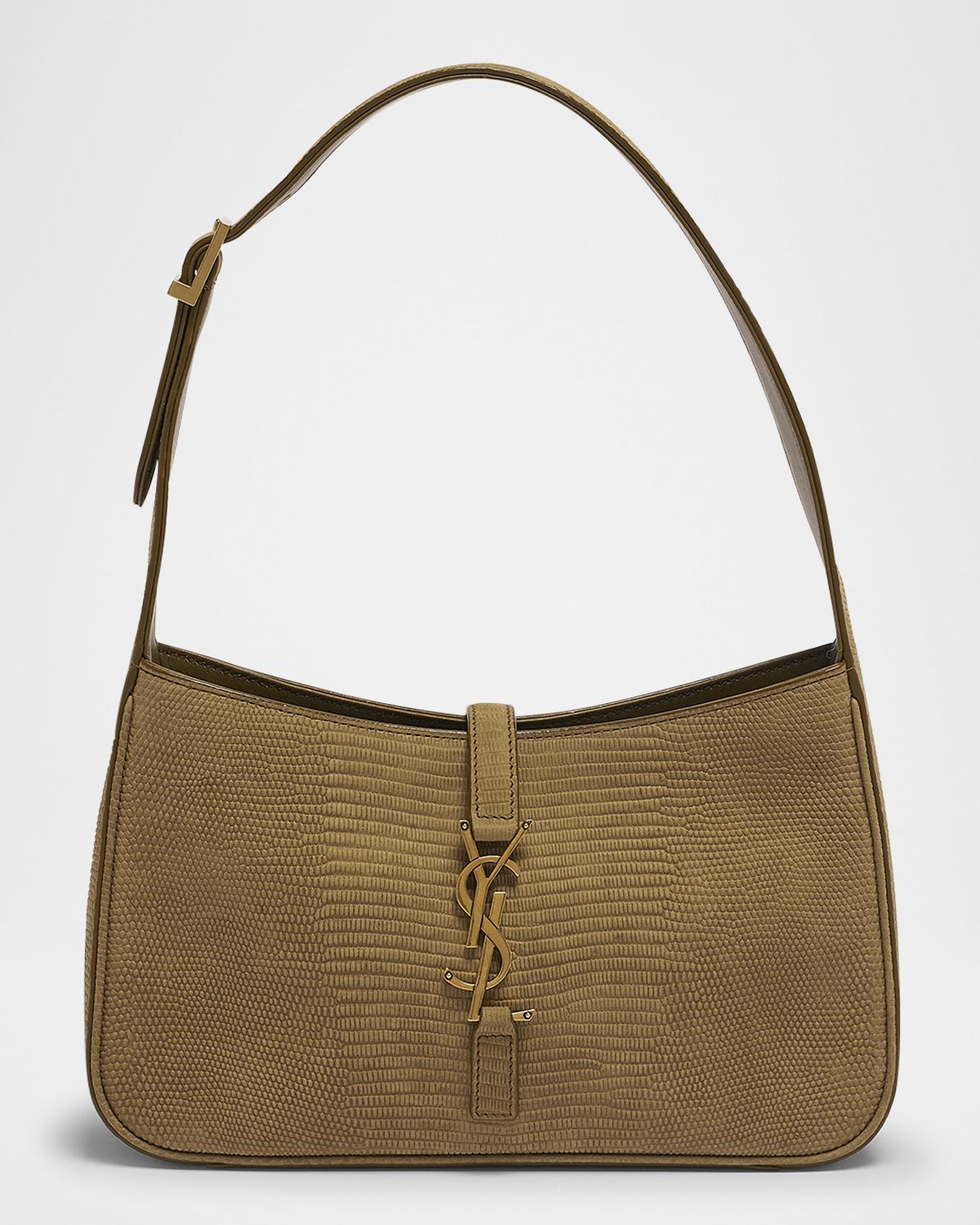 Saint Laurent Le 5 A 7 Shoulder Bag in Lizard-Effect Leather