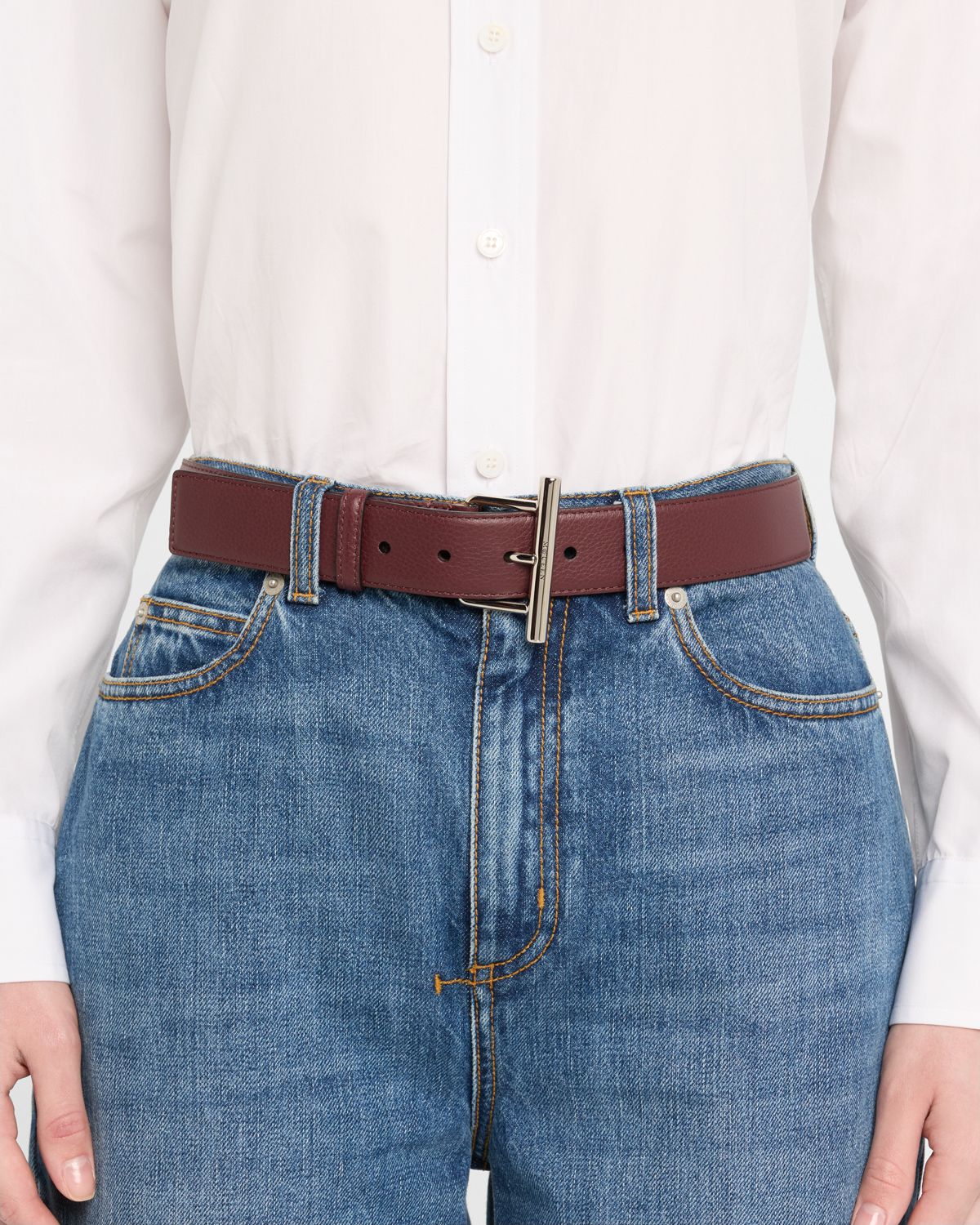 McQueen Sling Cross-Bar Buckle Leather Belt