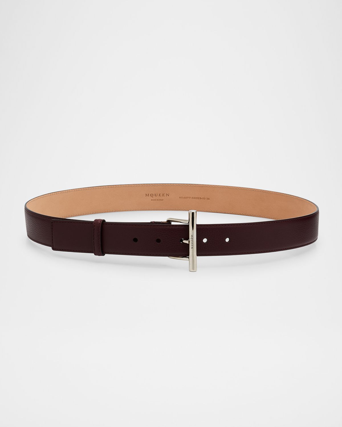 McQueen Sling Cross-Bar Buckle Leather Belt