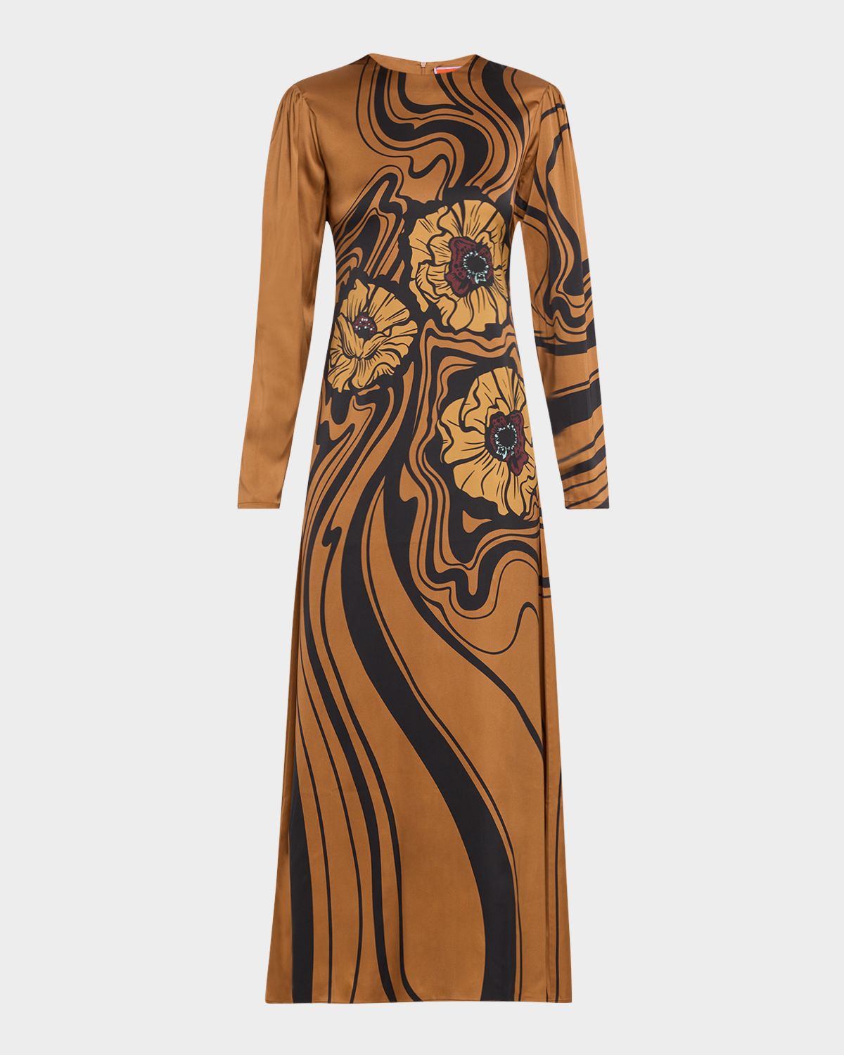 La DoubleJ Clingy Long-Sleeve Maxi Swing Dress