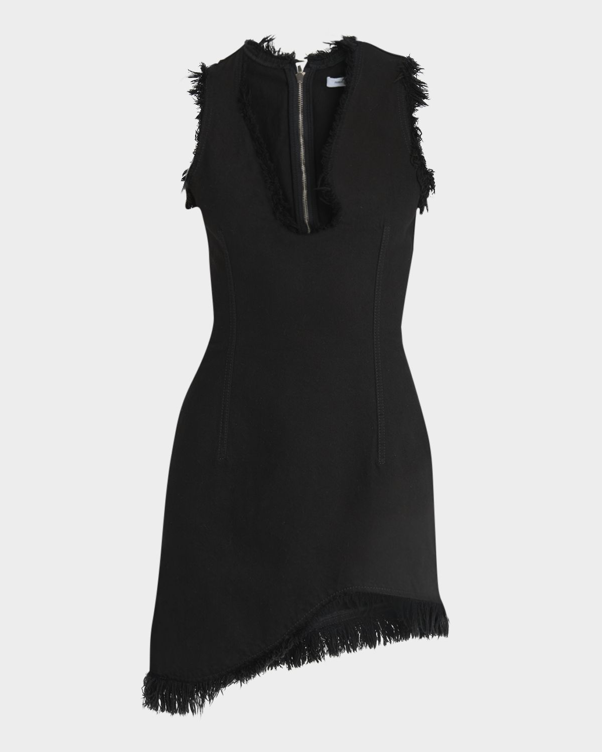 Ferragamo Raw-Edge Sleeveless Denim Mini Curve Dress